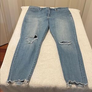 Madewell Distressed 9” High Rise Stretch Jean Raw Edge Spring Lightweight Trendy